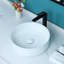 Lavabo de salle de bain vasque circulaire en céramique polie avec bonde escamotable 16 po Davivy