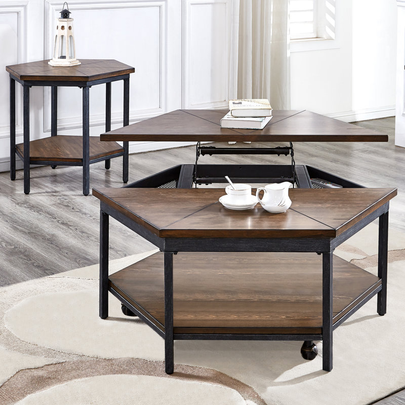 Peebles Lift Top Coffee Table with Storage and Casters