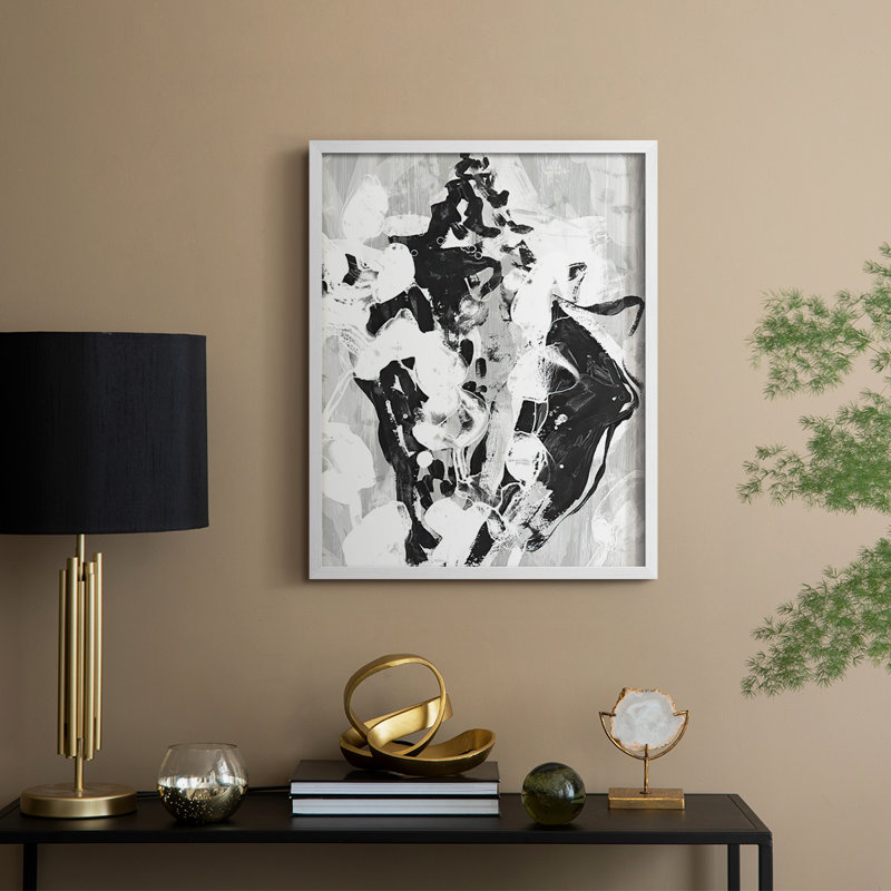 «Ocean Inkblot I», reproduction encadrée - bois massif, H 21 po x l 17 po, Blanc