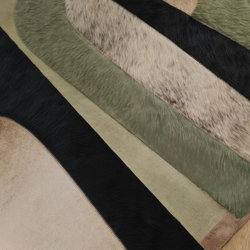 Art Hide X Greg Natale Cowhide Block Print Area Rug, Rectangle 9' x 12'