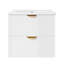 Ensemble de meuble-lavabo mural 48 po avec deux lavabos et tiroirs en céramique-678966227