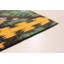 Tapis unique vert / jaune en laine noué à la main style Mogul des années 2010 de 5 pi 11 po x 9 pi Quinya