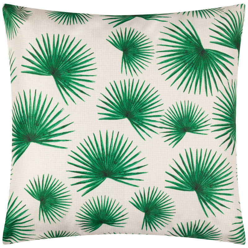 Agave Indoor / Outdoor Floral Green Square Throw, Pillow Cover Only - No Insert