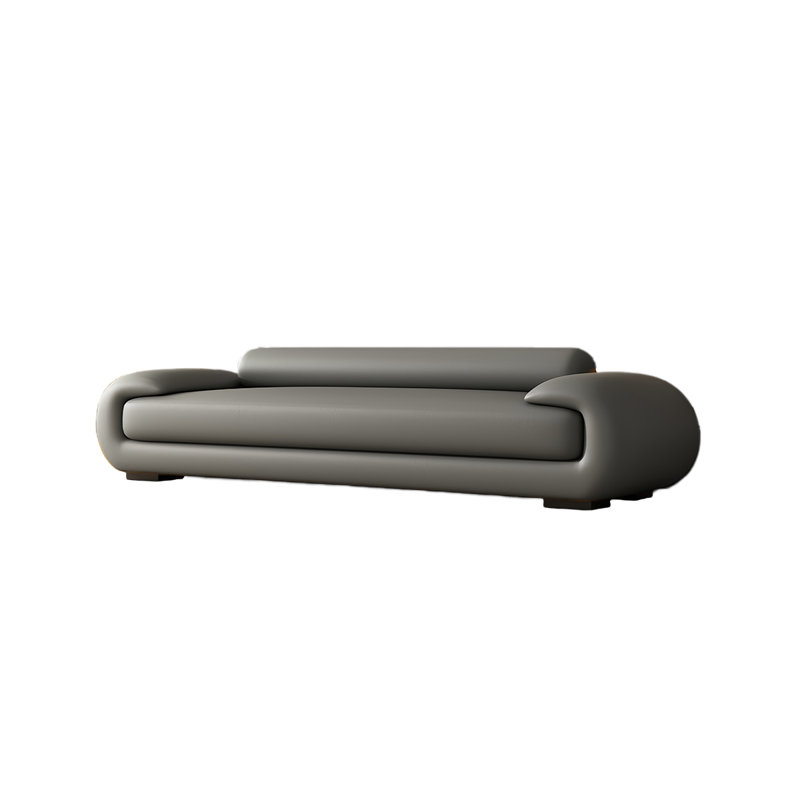 Laricka Leather Match Upholstered Bench, Gray