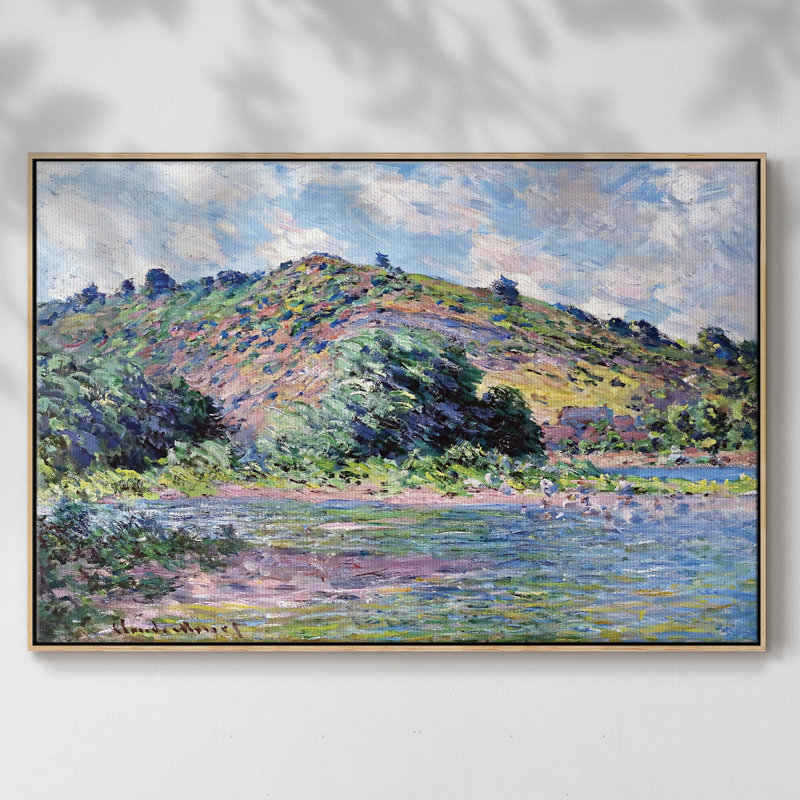 Les rives de la seine au port, reproduction d'art sur toile, H 17 po x l 25 po x P 2 po, Naturel