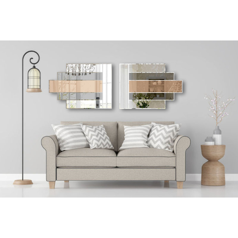 Jeanette Flat Wall Mirror, Grey/Bronze
