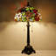 Lampe de table Tiffany Lampe de table vitrail de style raisin mauve 12 x 12 x 21 pouces avec base en résine pour salon