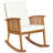 3 Pieces Acacia Wood Rocking Bistro Set w/ Coffee Table and Cushions for Lawn