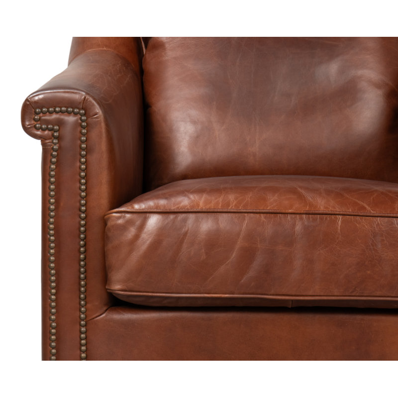 Vandike Club Chair, Newark Brown Leather