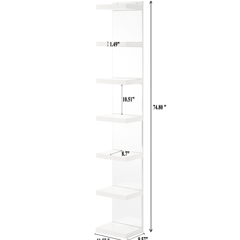 Élégante étagère de patio avec dossier en miroir - 7 tablettes et table portable en verre