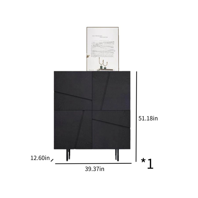 Creative Parquet Accent Cabinet Accent Cabinet, 51.18" H x 39.37" W x 12.6" D