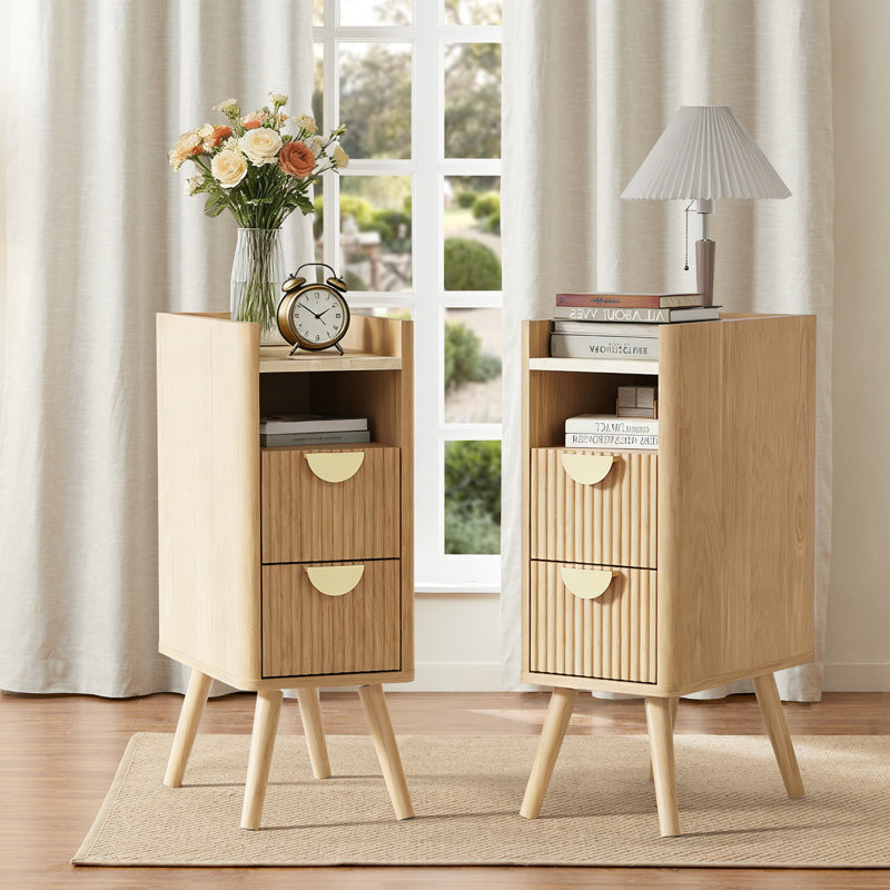 Table de chevet avec 2 tiroirs