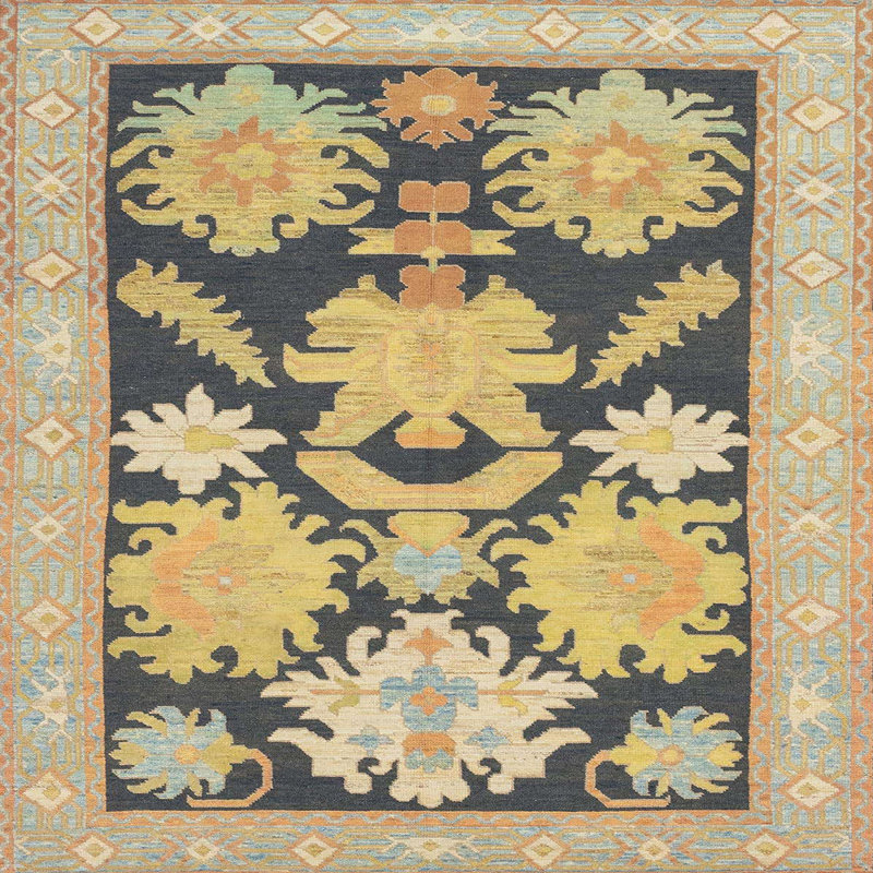 Abstract Indoor Rug, Square 5'