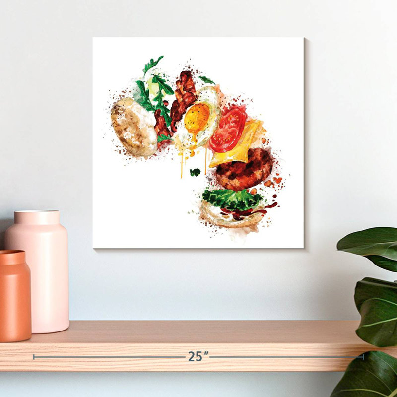 Yarlin déjeuner Burger Splatter, H 16 po x l 16 po