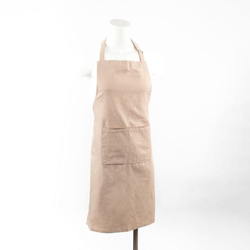 Premium Solid Cotton Bib Apron, Taupe