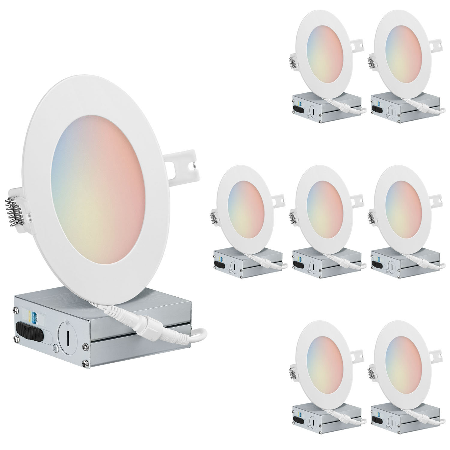 QPLUS 4'' Selectable Color Temperature Dimmable Air-Tight IC Rated LED  Canless Recessed Lighting Kit Wayfair