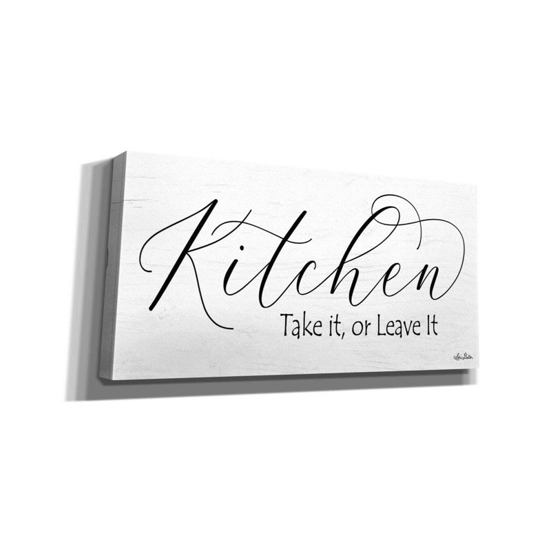 «Kitchen - Take It or Lea It» par Lori Deiter, art mural sur toile, H 12 po x l 24 po