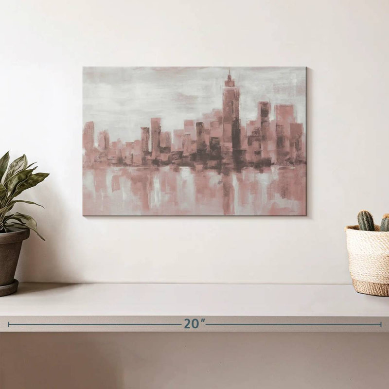 Sirci Misty Day à Manhattan en rose gris, H 8 po x l 12 po