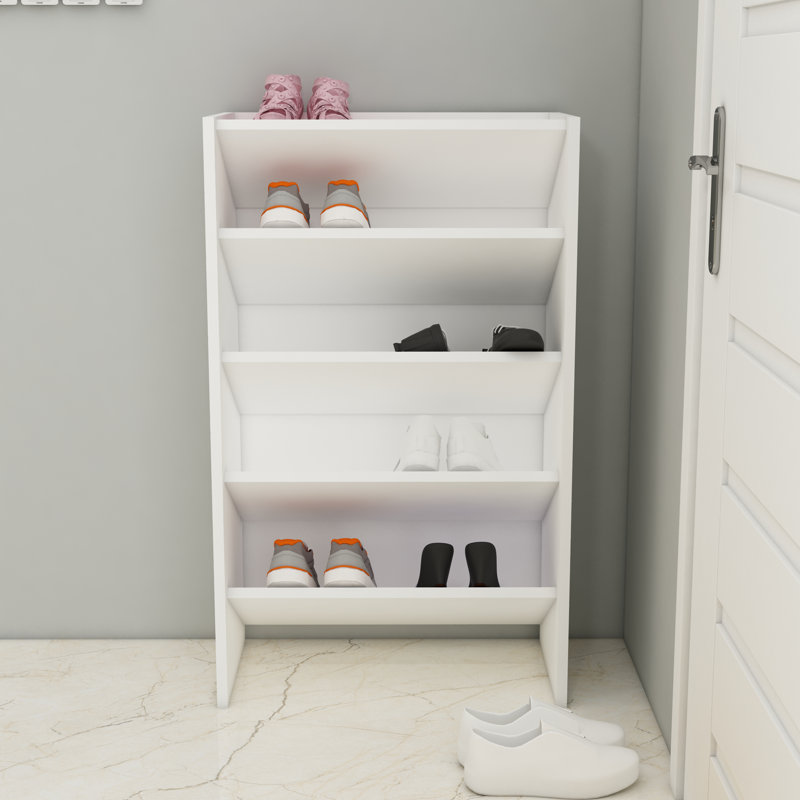 Elarco 15 Pair Shoe Rack, White