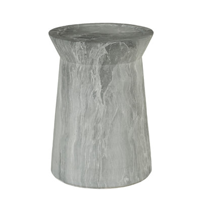 Cement Outdoor End Tables For Patio, Gardenaccent Table Faux Terrazzo Accent Table, Modern Small Round Side Tablefor Outside, Tree Stump Garden Stool Drumtable Indoor And Outdoor