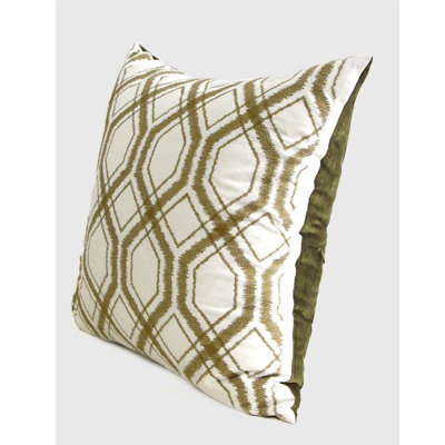 Embroidered Cotton Blend Throw Pillow