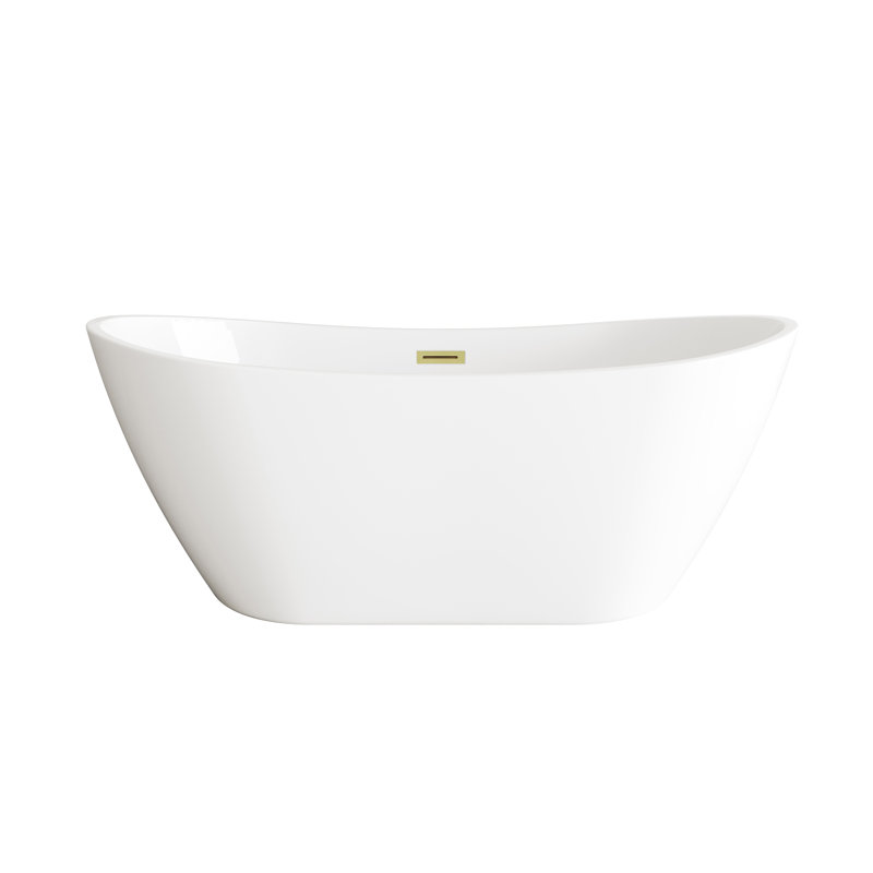 Amadou 72'' x 31.5'' Soaking Acrylic Bathtub, Brushed Gold