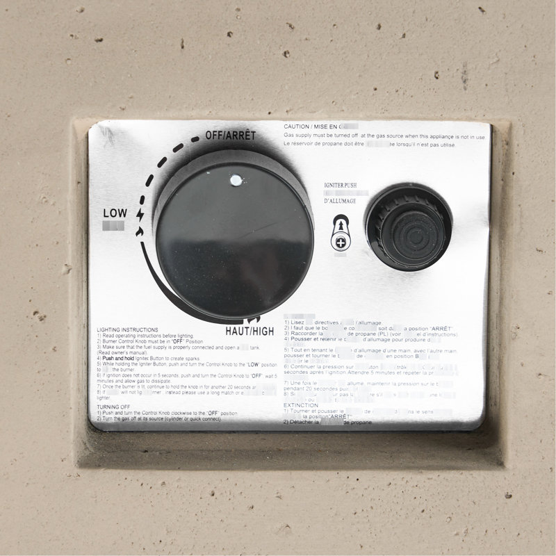 40" Rectangular Concrete Flame Generator , 40,000 , Dark Grey, Modern, Lightweight, No Assembly Required Outdoor Heating Appliance,