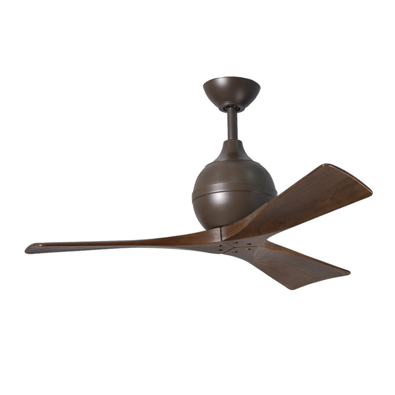 Ventilateur de plafond à 3 pales Irene, Bronze texturé, Ton noyer, L 42 po