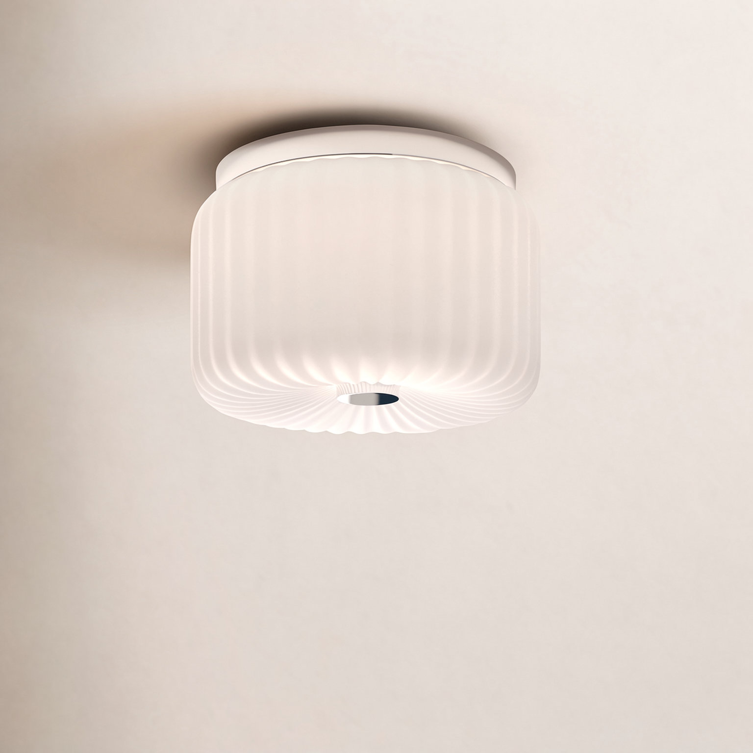 Willa 2 Light Glass Flush Mount, Polished Nickel