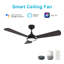 Ventilateur de plafond intelligent Brisa avec télécommande, ensemble d'éclairage inclus, fonctionne avec l'assistant Google, Amazon Alexa et les raccourcis Siri.-459234295-459234292-459234294