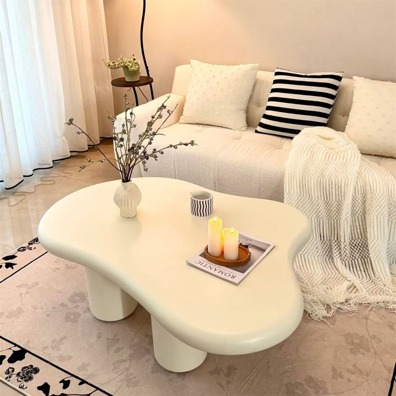 Cloud Dream Modern Nordic Side Table, Irregular Shape Accent Table for Living Room, Space-Saving Small End Table with Sleek Design, Minimalist Bedroom & Apartment Furniture