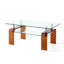 Table basse moderne en verre trempé avec rangement à 2 niveaux, transparente et durable pour le décor du salon-68849219
