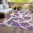Aloura Purple Washable Indoor-Outdoor Rug - -9570996