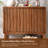 Vintage 3-Door Storage Cabinet With Adjustable Shelves, Slatted Doors, And Walnut Finish