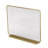 Amahya Gold Metal 1 Panel Geometric Fireplace Screen With Rounded Edges And Rectangular Base
