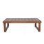 Table basse rustique à lattes et pieds de traîneau-1023039590