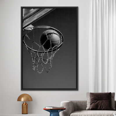 Basketball Hoop Poster, Motivational Wall Decor, Man Cave Canvas, Basketball Ball Art Canvas, Motivation Canvas Art, Sport Wall Art, A-310