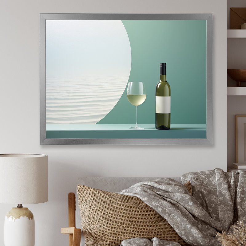 Chablis charme sur toile, H 34 po x l 44 po x P 1,5 po, Cadre simple argenté