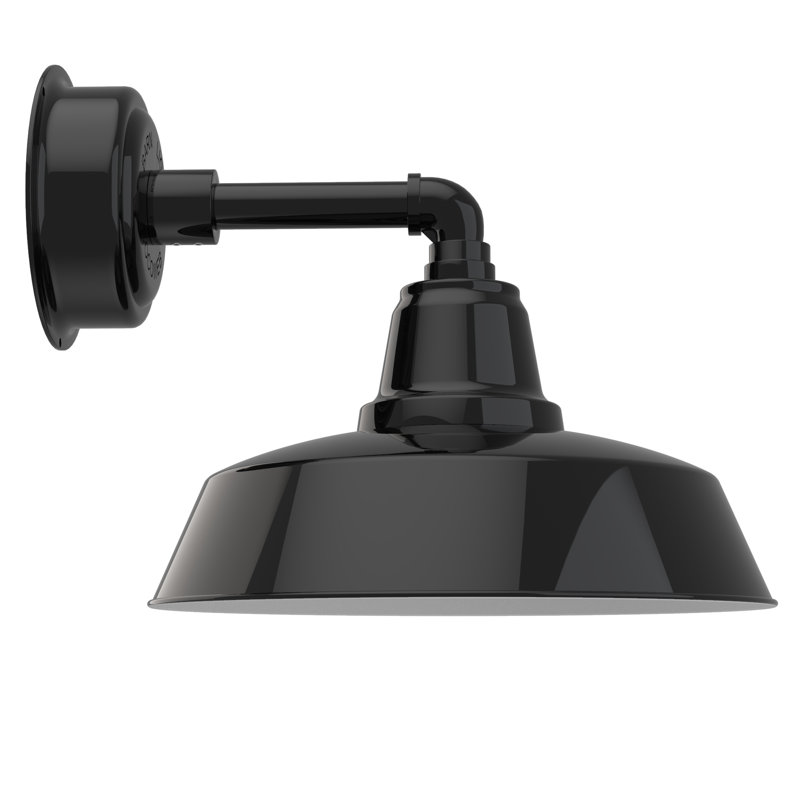 Luminaire de grange à del 1 lumière del Tamia, H 10,68 po x l 14 po x P 26,75 po, Noir