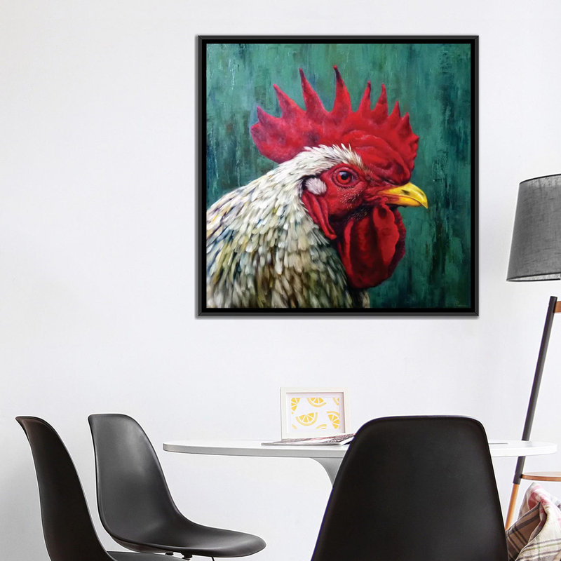 « big red », impression sur toile, H 18 po x l 18 po x P 1,5 po, Toile avec cadre noir, Pas de tapis