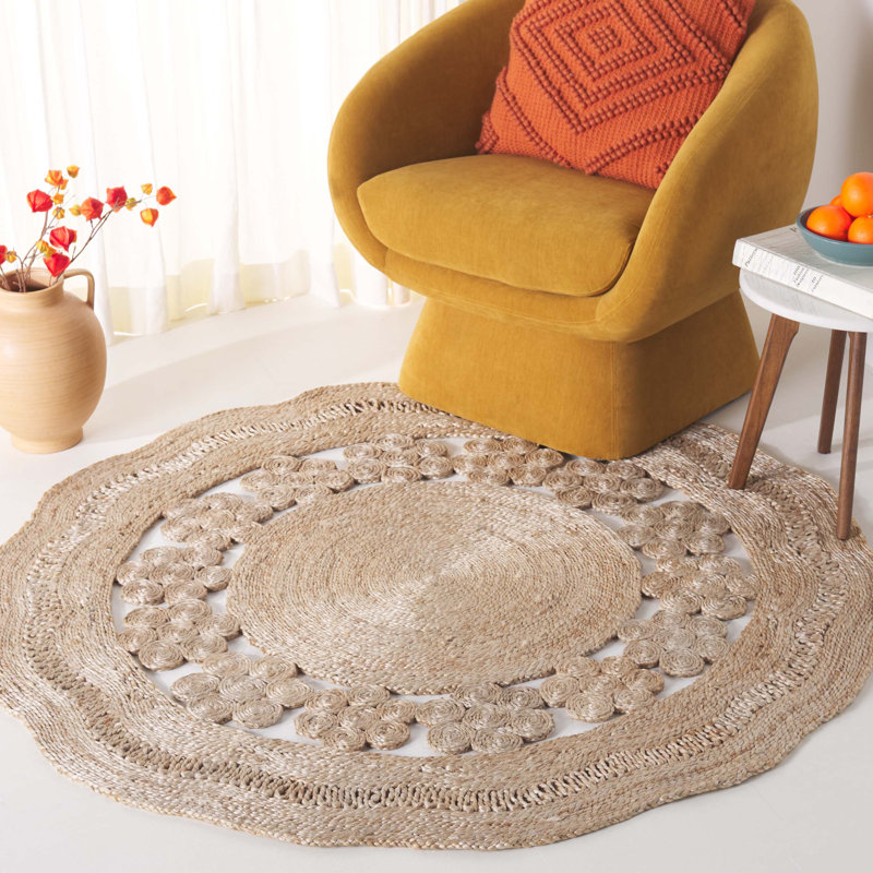 Tapis en jute et fibres naturelles Modibo, Rond 5 pi