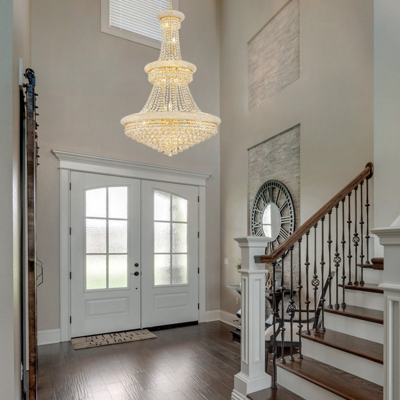 Kriner Dimmable Empire Chandelier, Gold, 19, 47.2" H  x 31.5" W x 31.5" 