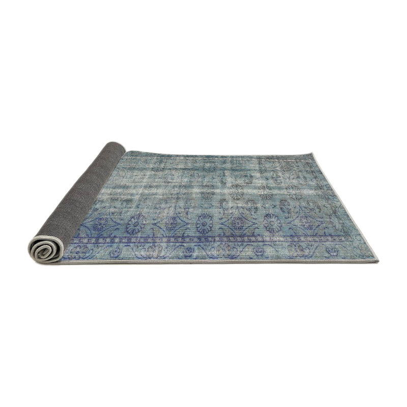 Tapis gris/bleu zone contemporaine, Rond 8 pi