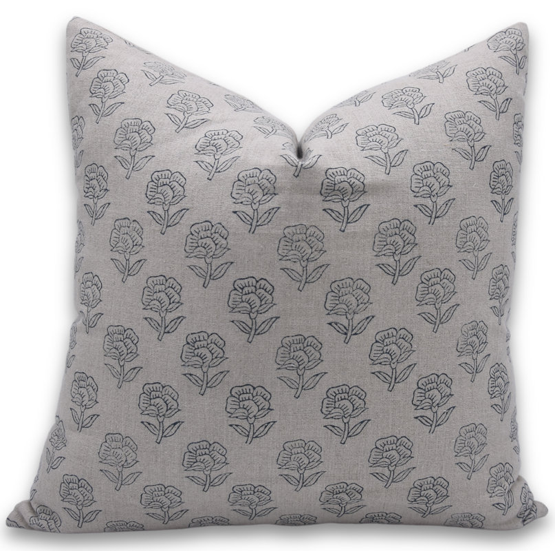 Fabdivine Floral Linen Pillow Covers – Decorative Neutral Accent Throw ...