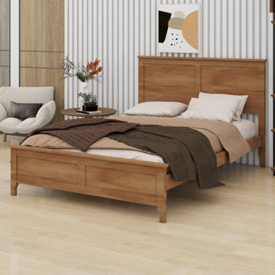 Structure de lit plateforme en bois durable avec support de lattes fiable, aucun sommier requis
