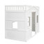 Lit mezzanine simple avec échelle - blanc-2069000501