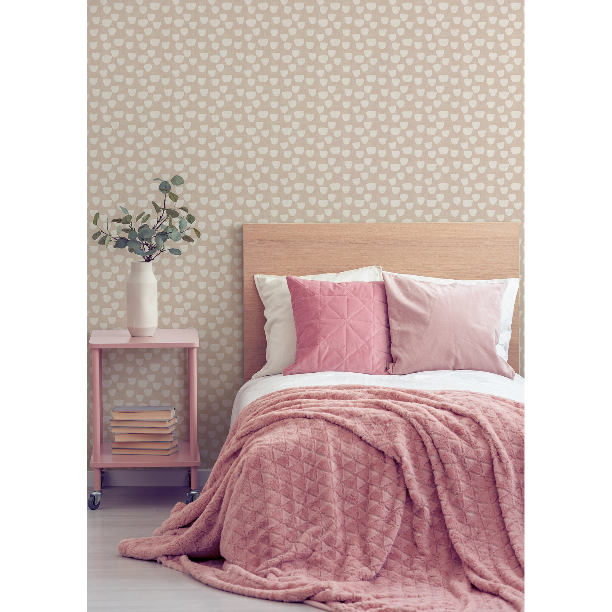 Paper Cups 10' L x 24" W Peel and Stick Wallpaper Roll, Self-adhesive, Sunlit Rose