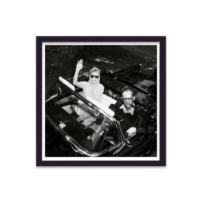 Marilyn Monroe Driving In Car With Husband Arthur Miller - Single Picture Frame Print