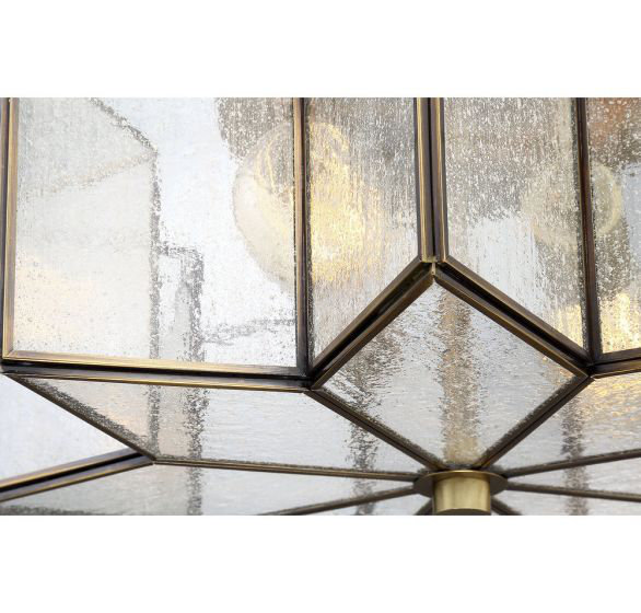 Putnam 2-Light Ceiling Light in Natural Brass, Clear