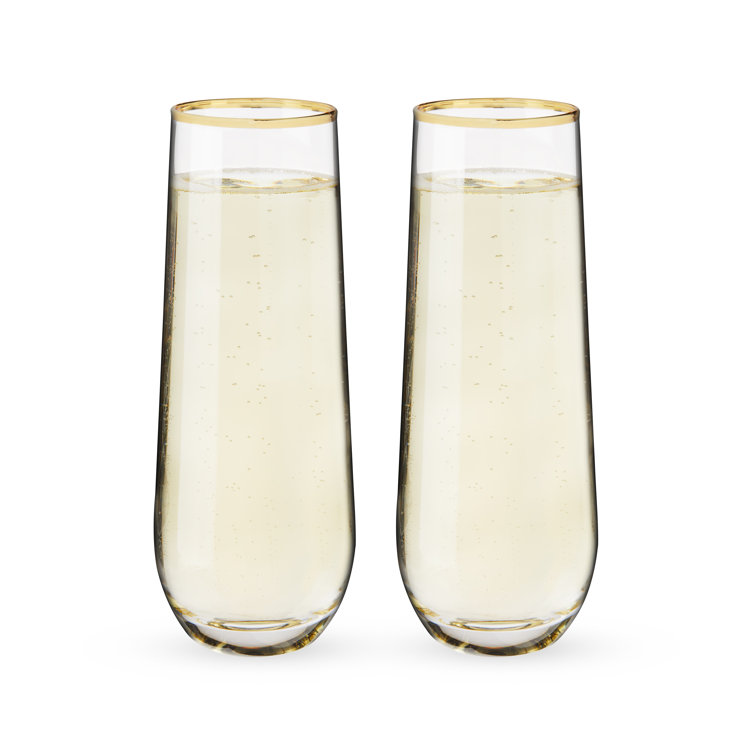 Viski Weighted Stemless Champagne Flutes (Set of 2)